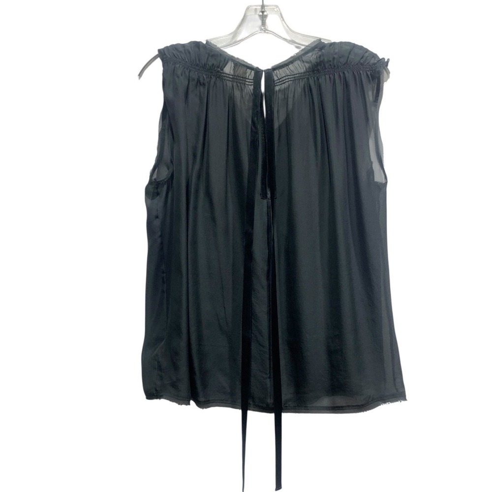 Bird by Juicy Couture Black Silk Embellished V-Neck Sleeveless Blouse Size M - Picture 5 of 6